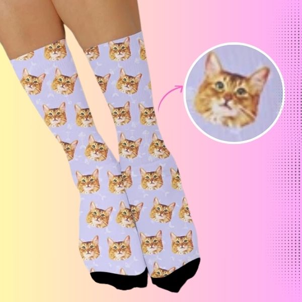 Custom cat socks from photo