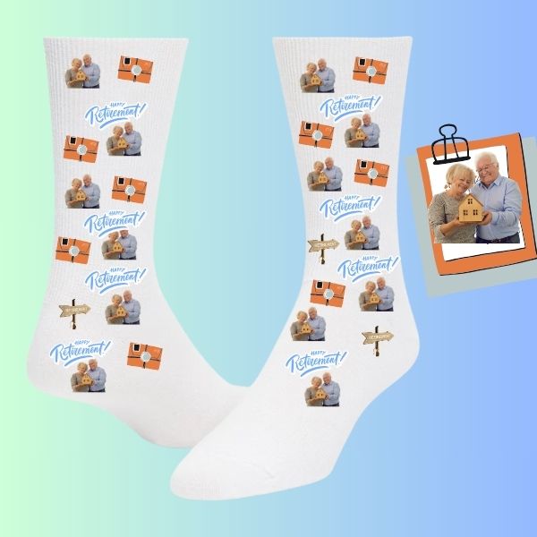 Custom Happy Retirement face Socks