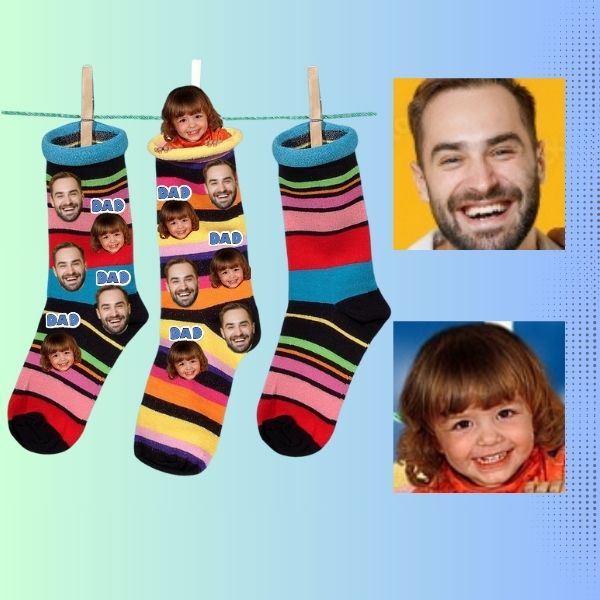 Custom face socks Dad and daughter