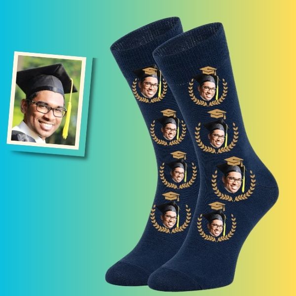 Custom face Socks graduation presents