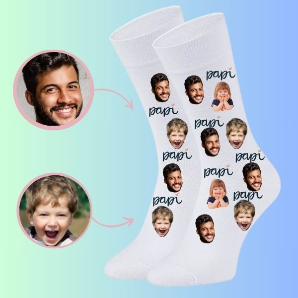 Custom face Socks Papi and son