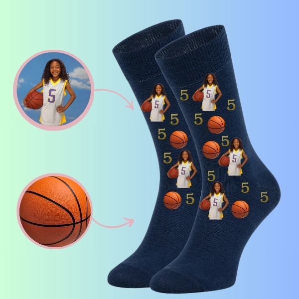 Custom basketball number socks