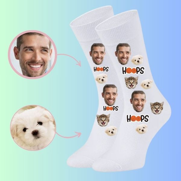 Custom basketball face socks Hoops