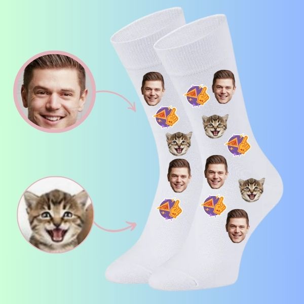Personalized socks Custom face socks with your Cat for Unique Flag Style