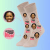 Custom socks Personalized Mom Face Socks & Custom Lacrosse Stick Socks