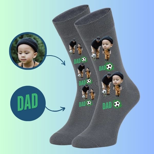 Custom Face Socks Personalized Soccer Socks for Dad and Son