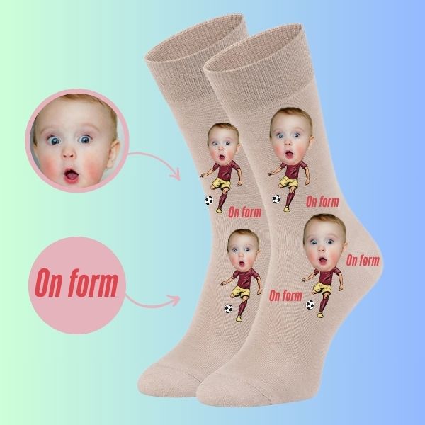 Custom Baby Face Socks Personalized socks for Your Little Soccer Star On form