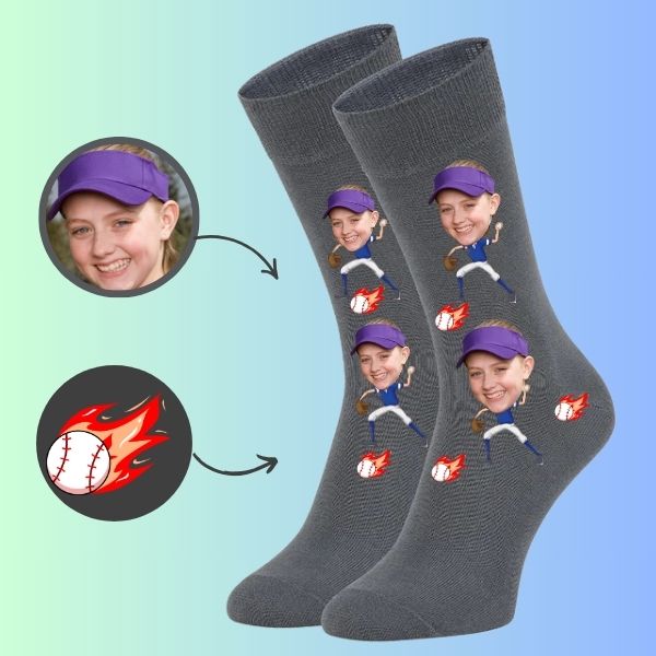 Custom Softball face socks