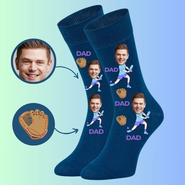 Custom socks Personalized Softball Face Socks for Dads – Perfect Gift for Softball Lovers