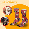 Custom Two Pets Faces Socks