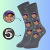 Personalized Boy's Face Socks Custom Softball Socks with Team Numbers