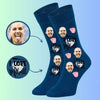 Personalized Socks Custom Softball Face socks with pink gloves--I love softball