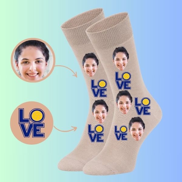 Custom Face Socks for Volleyball Lovers – Personalized Socks for Your Passion