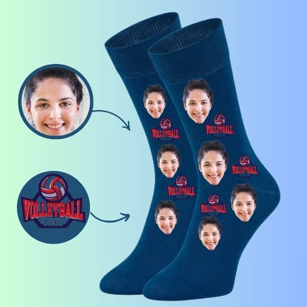 Custom Face socks Personalized Volleyball Socks with Custom Team Logo for Girls