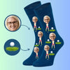 Custom Face socks Personalized Golf Mom Socks Featuring Golf Balls and Grass Design