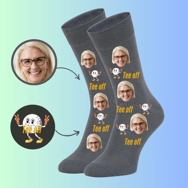 Face socks Custom Female Golf Socks: Tee Off with a Fun Golf Ball Design