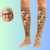 Custom knee high socks Leopard face socks