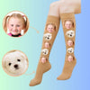 Custom Knee High Socks Featuring a Girl and Her Dog – Perfect Gift for Dad!