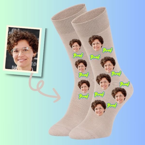 Custom Face socks Personalized Grad Socks (Prof) - Graduates Graduation Gifts