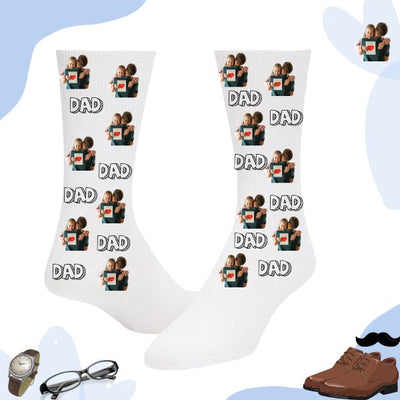 Custom Dad dog face Socks