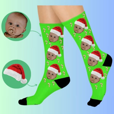 Custom face Socks with snow hat