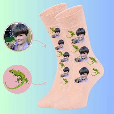 Custom face socks pet Lizard socks